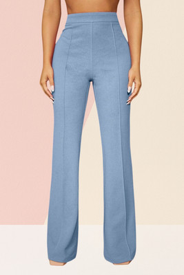 SKD TRENDZ Comfort Fit, Regular Fit Women Light Blue Trousers