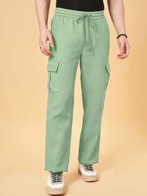 INDICLUB Loose Fit Men Light Green Trousers