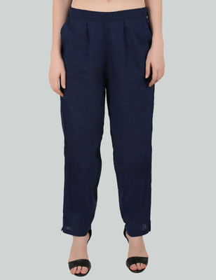 Me Craft Regular Fit Women Dark Blue Trousers