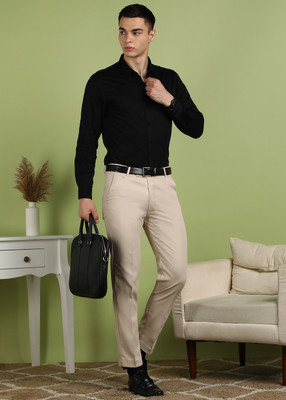 FUBAR Regular Fit Men Cream Trousers