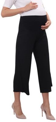Mama & Bebe Flared Women Black Trousers