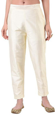 MSAD Regular Fit Women White Trousers