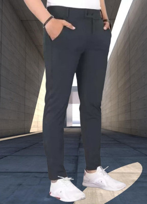 CIVIRASTTYLE Slim Fit Men Grey Trousers