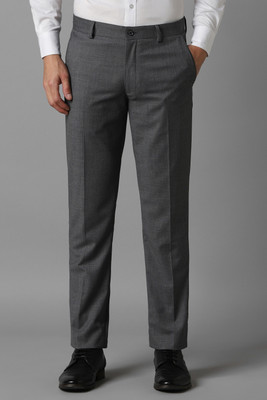 LOUIS PHILIPPE Regular Fit Men Grey Trousers