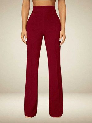 Anitafashion Regular Fit Women Maroon Trousers