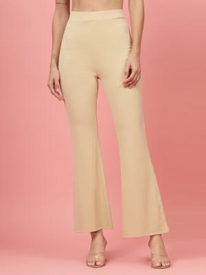 PLUSS Regular Fit Women Beige Trousers