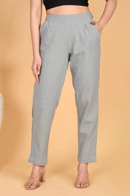 Moirai Regular Fit Women Grey Trousers