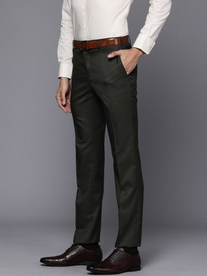 Raymond Slim Fit Men Dark Green Trousers
