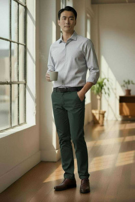ALPINE STYLE Slim Fit Men Dark Green Trousers