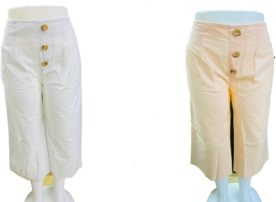 Joyfull Regular Fit Women Beige, White Trousers