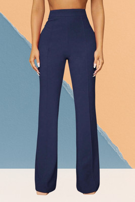 AKOTTY Comfort Fit, Regular Fit Women Dark Blue Trousers