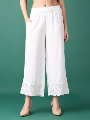 V-MART Regular Fit Women White Trousers