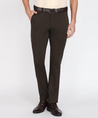 PETER ENGLAND Slim Fit Men Green Trousers