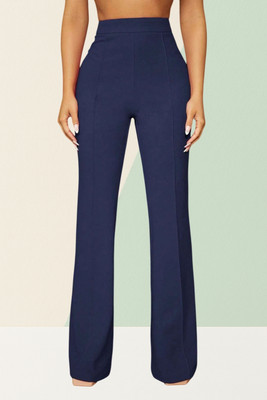AKOTTY Comfort Fit, Regular Fit Women Dark Blue Trousers