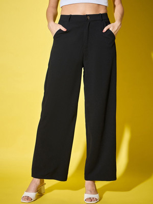 Smartvision Regular Fit Women Black Trousers
