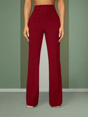 nitafashion Loose Fit Women Maroon Trousers