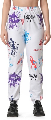 Leriya Fashion Relaxed Women White, Blue Trousers