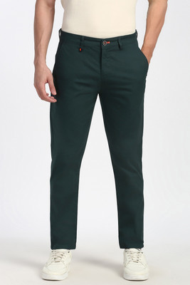 PETER ENGLAND Slim Fit Men Green Trousers