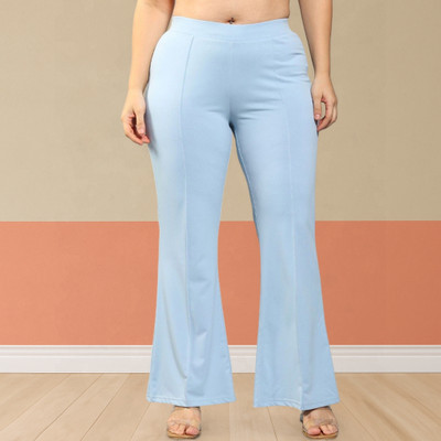 Looksky Loose Fit Women Light Blue Trousers
