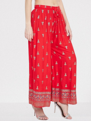 ukal Flared Women Red Trousers