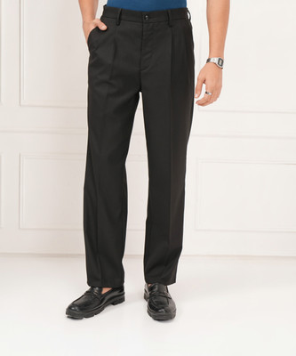 HIGHLANDER Slim Fit Men Black Trousers
