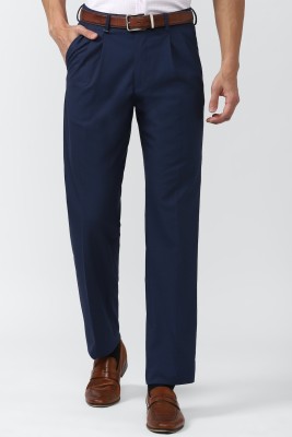 VAN HEUSEN Regular Fit Men Dark Blue Trousers