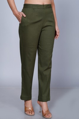 RZOO LIFESTYLE Regular Fit Women Dark Green Trousers