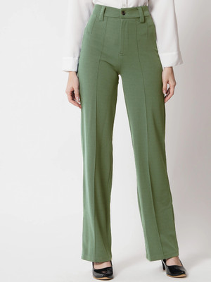 KVDEV Regular Fit Women Green Trousers