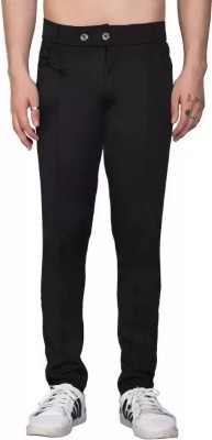 ynam Skinny Fit, Regular Fit Men Black Trousers