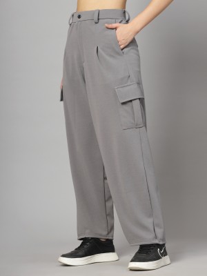 UZARUS Regular Fit Women Grey Trousers