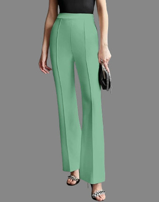 HouseOfCommon Regular Fit Women Light Green Trousers