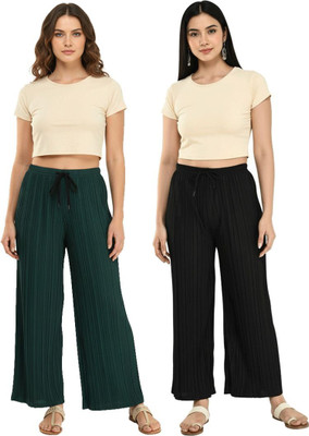 MODLYFASHION Comfort Fit Women Black, Green Trousers