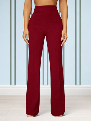nitafashion Loose Fit Women Maroon Trousers