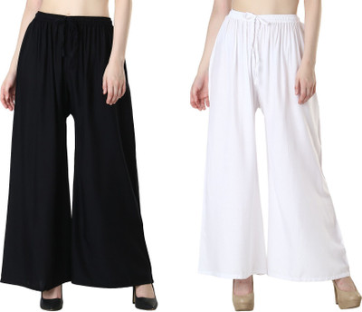 Tanushk Relaxed Women Black, White Trousers