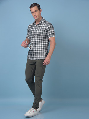 CRIMSOUNE CLUB Slim Fit Men Green Trousers