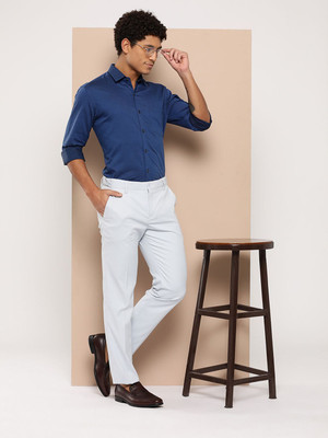 INVICTUS Slim Fit Men Light Blue Trousers