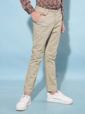 CRIMSOUNE CLUB Slim Fit Boys Khaki Trousers