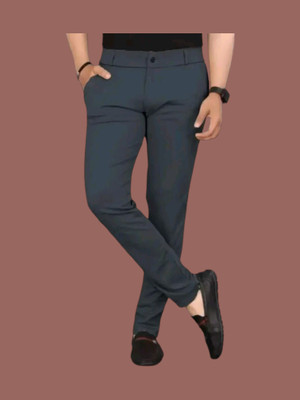 CIVIRASTTYLE Slim Fit Men Grey Trousers