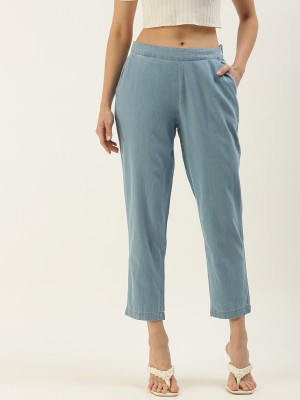 De Moza Regular Fit Women Blue Trousers