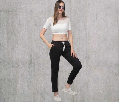 NEWKASHMIRI Straight Fit Women Black Trousers