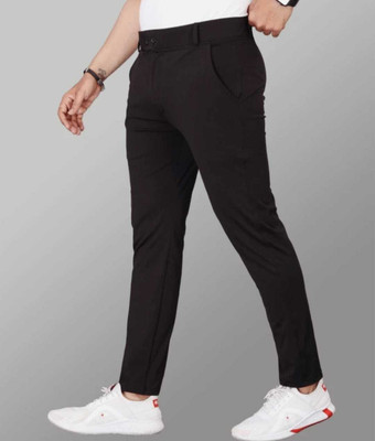 lapataclub Slim Fit Men Black Trousers