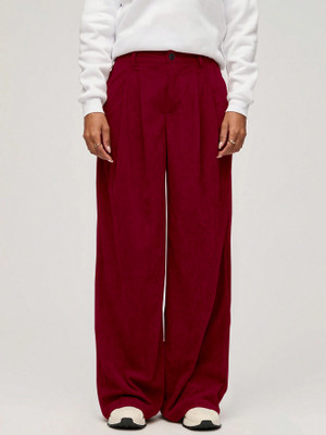 Rajovati Loose Fit Women Maroon Trousers