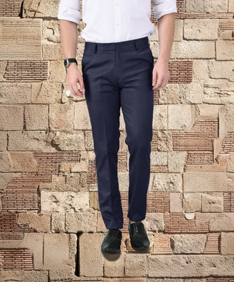AD & AV Regular Fit Men Dark Blue Trousers