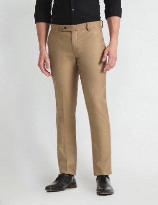 ARROW Regular Fit Men Brown Trousers