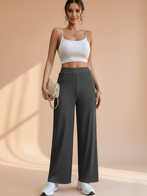 Moda Rapido Flared Women Grey Trousers