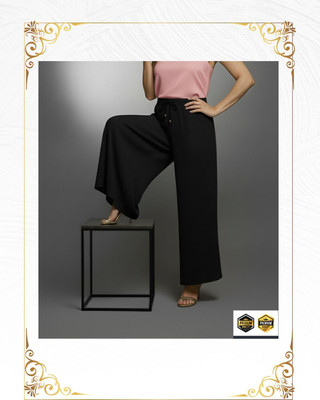 The Sahia Relaxed, Comfort Fit Women Black Trousers
