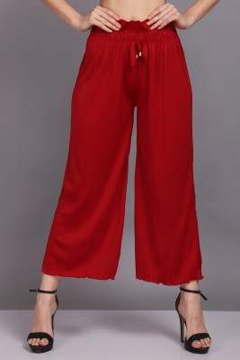 AXOLOTL Flared Women Maroon Trousers