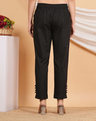Yash Gallery Regular Fit Women Black Trousers