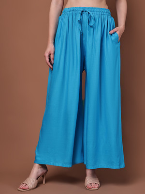 VALLES365 by S.c. Flared Women Blue Trousers