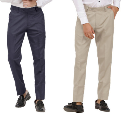 LAHSUAK Regular Fit Men Grey, Brown Trousers
